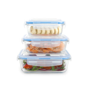 AM. Lot de 3 boîtes de rangement droites 370ml/640ml/1040ml