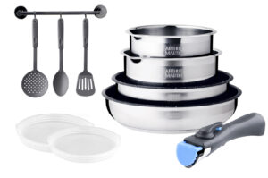 AM. Batterie 10pcs de casseroles16/18cm et poeles 22/26cm amovibles