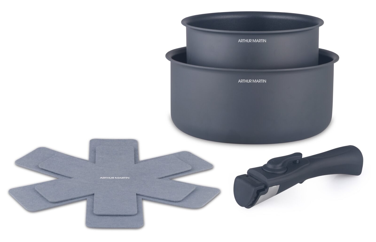 Set de 2 casseroles amovible alu