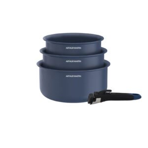 Lot de 3 casseroles bleues