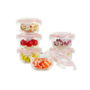 AM. Lot de 6 boîtes de rangement carrées 240ml