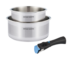 Set de 2 casseroles amovibles inox