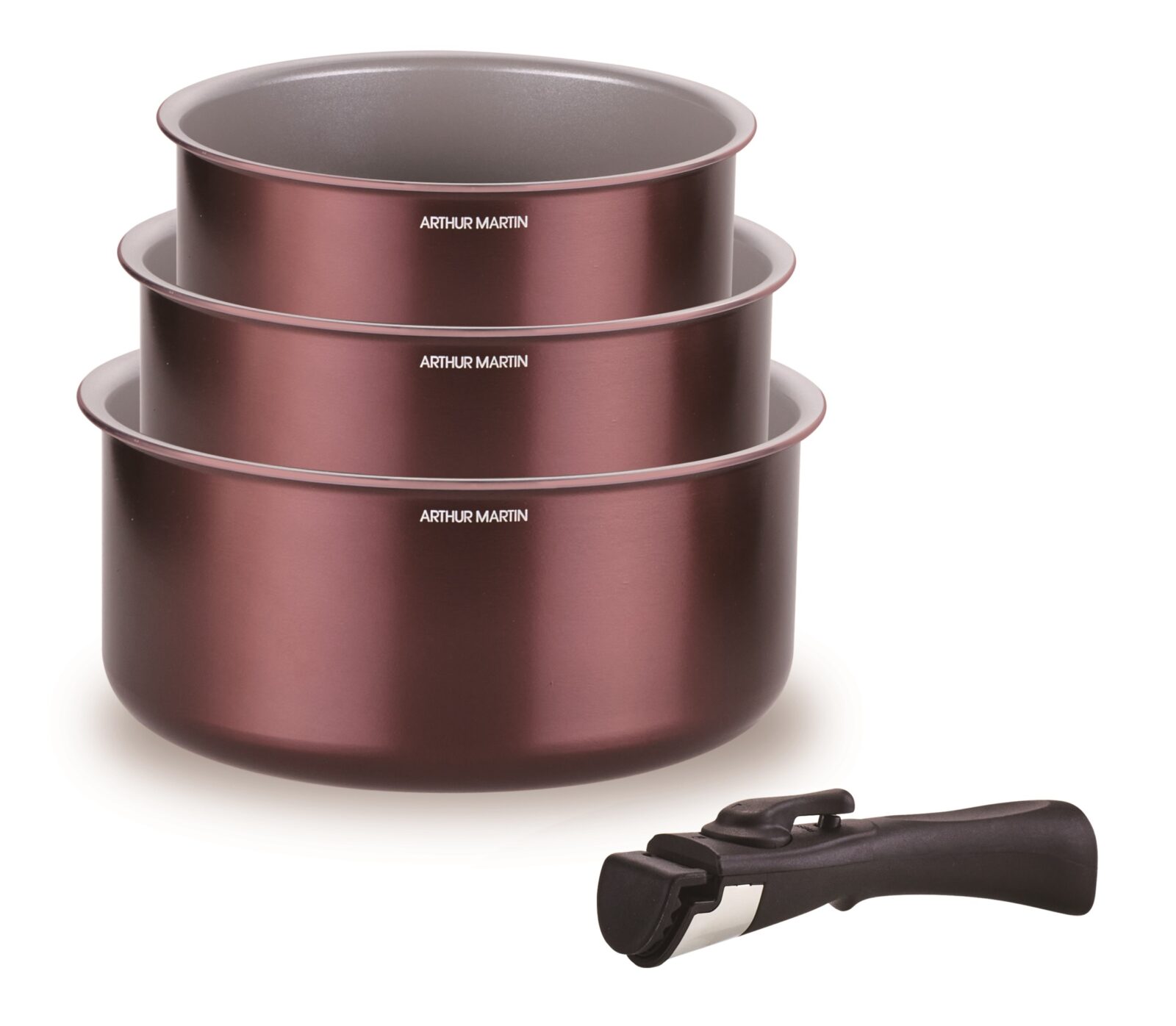 Set de 3 casseroles aubergine