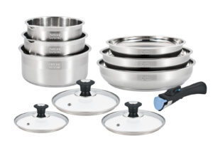 Batterie 10 pièces amovible inox