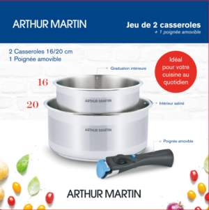 Set de 2 casseroles amovibles inox