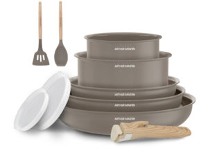 Batterie 10 pièces gris mat