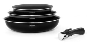 Set de 3 poêles 20/24/28cm Noir Brillant