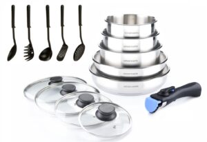 BATTERIE 15 PIECES EN ACIER INOXYDABLE