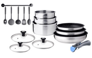 Batterie 15 pièces amovible inox