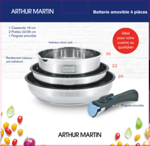 AM. Batterie 4pcs inox amovible