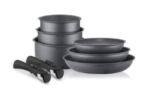 Batterie 8 pièces amovible grise mat