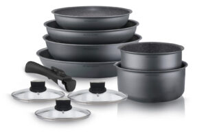 AM. Batterie de 10pcs amovible gris mat