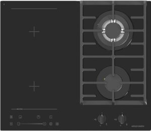 Plaque mixte 2 foyers gaz (dont 1 WOK 3500W) + 1 flexizone induction