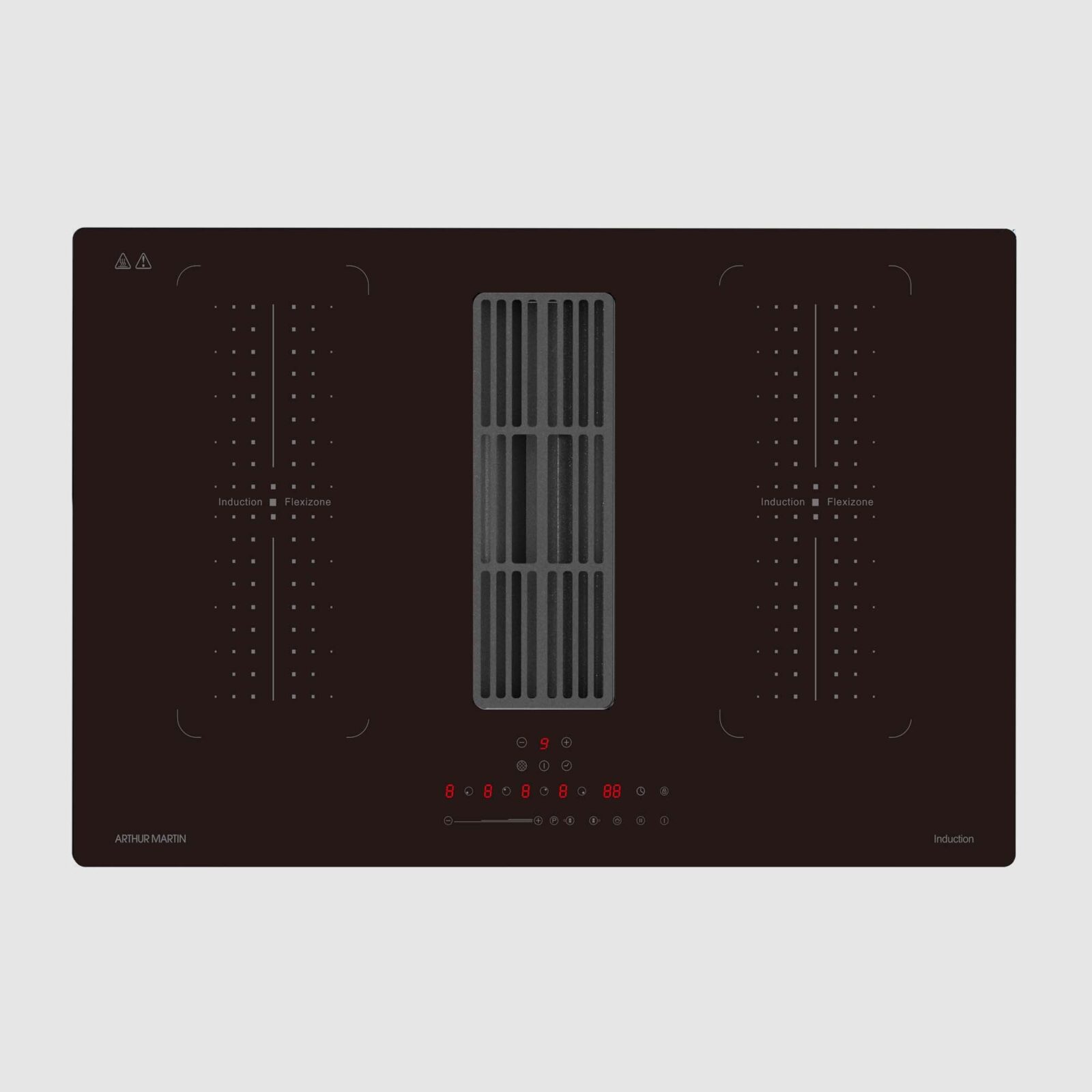 Plaque decuisson induction avec hotte intégrée 80cm 2 zones + 2 flex , 7000W